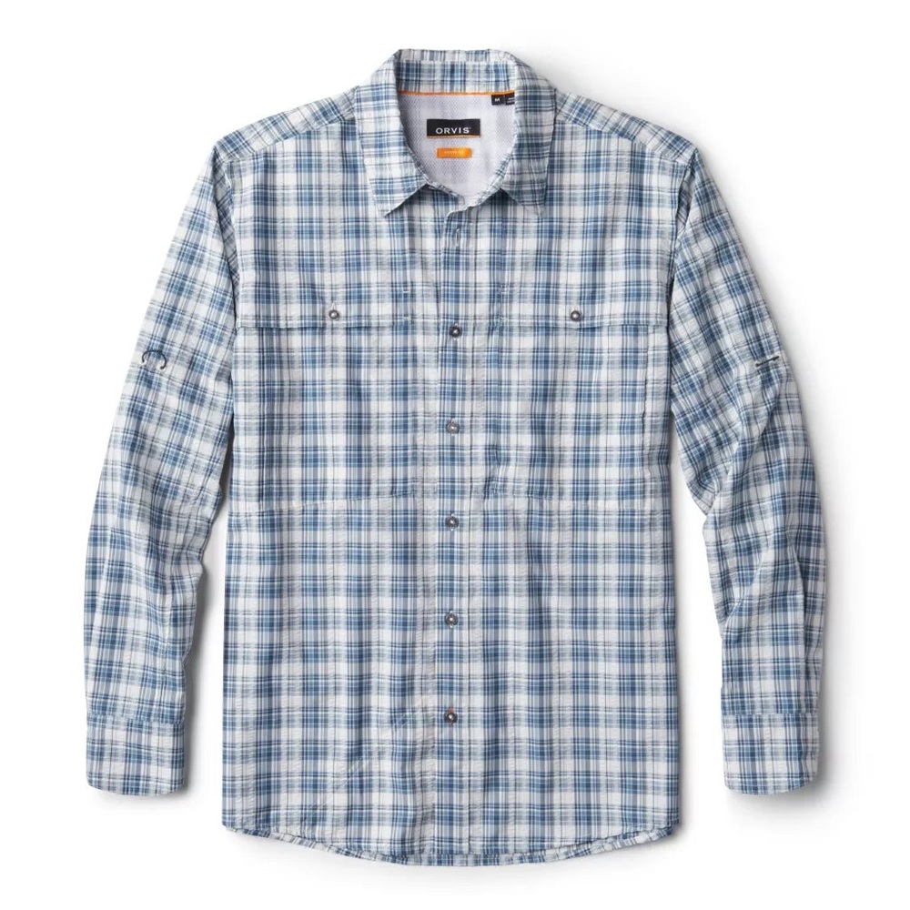 Orvis XXL Blue Plaid Men's Shirt Fly Fishing Navy Long Sleeve Button Down NWT